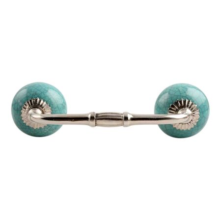 Sea Green Crackle Ceramic Bridge Handle